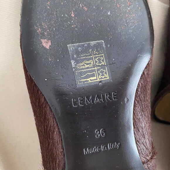 Lemaire Brown Calf Hair Loafers, size 36 - Picture 4 of 10